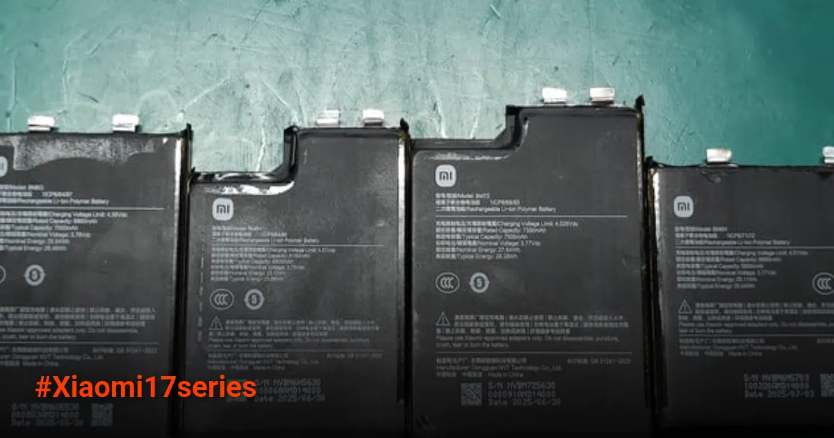 Xiaomi 17 Series Bocor: Baterai Raksasa Hingga 7.500mAh!
