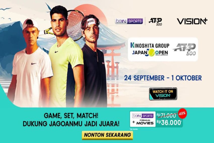 Nonton di VISION+ Aksi Panas ATP 500 Japan Open & China Open 2025