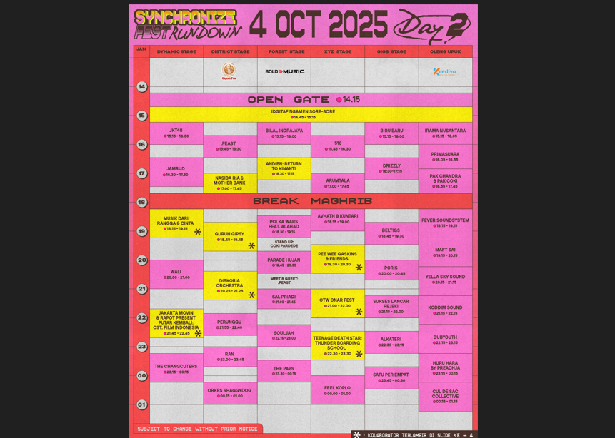 Musik Rangga Cinta, Guruh Gipsy hingga Andien Spesial di Synchronize Hari Kedua
