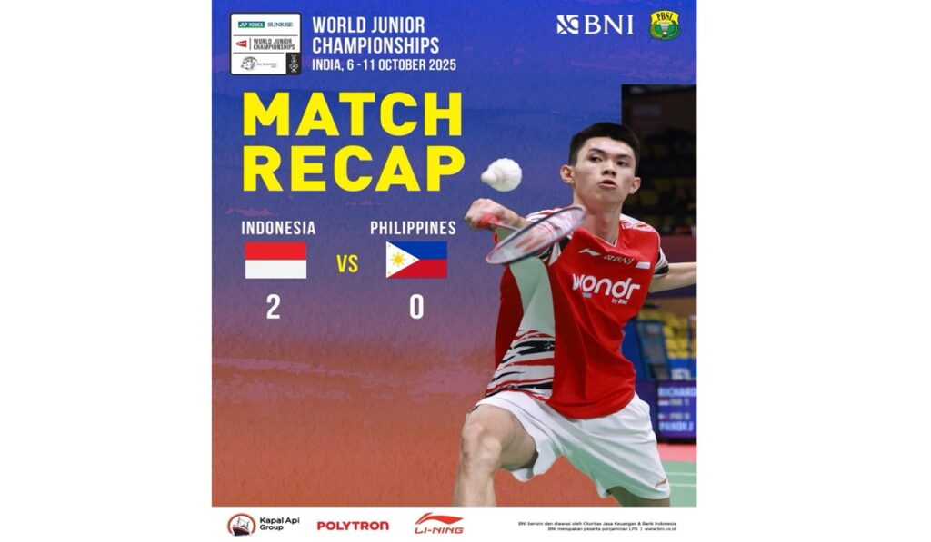 Indonesia Menang di Laga Perdana Grup F Kejuaraan Dunia Bulu Tangkis Junior Beregu Campuran
