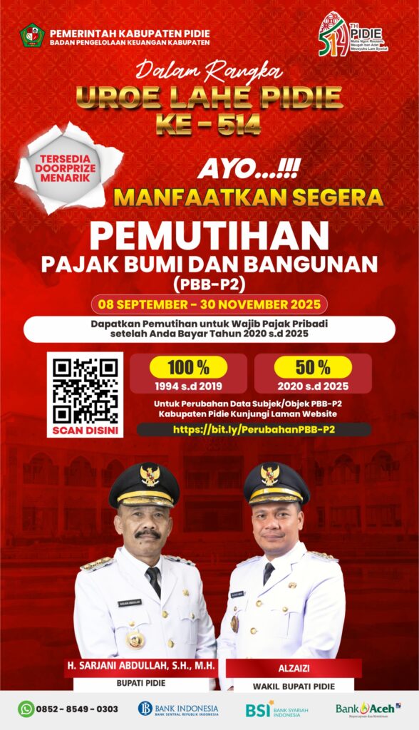 Ringankan Beban Masyarakat, Pemkab Pidie Gelar Pemutihan PBB-P2